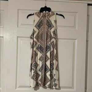 Sleeveless Geometric Print Dress